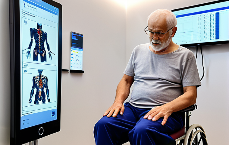 **Prompt:** A futuristic, bright physiotherapy clinic. An individual (e.g., an elderly patient or a person recovering from an injury) is actively engaged in rehabilitation, supported by a sophisticated, sleek robotic exoskeleton for leg or arm movements. In the background, transparent screens display real-time, complex AI-generated data visualizations of muscle activation, progress metrics, and personalized treatment plans. A compassionate physiotherapist, observing intently with a supportive expression, monitors the data on a tablet, blending cutting-edge technology with human expertise. The scene conveys hope, advanced healing, precision, and the synergy between robotics, AI, and human care. Realistic, high-detail, medical sci-fi, bright ambient lighting.