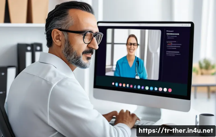 물리치료사 면허 갱신 절차 - A professional Turkish physical therapy specialist attending an online continuing education course o...