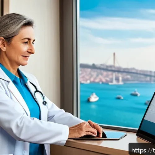물리치료사의 근무 스케줄 관리 - A professional physiotherapist clinic setting in Istanbul, Turkey, showing a focused middle-aged fem...